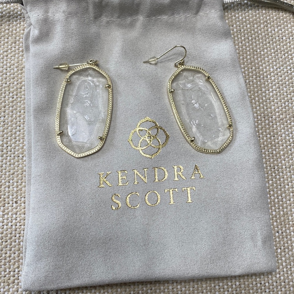 Kendra Scott Clear Crackle Danielle Earrings Gem